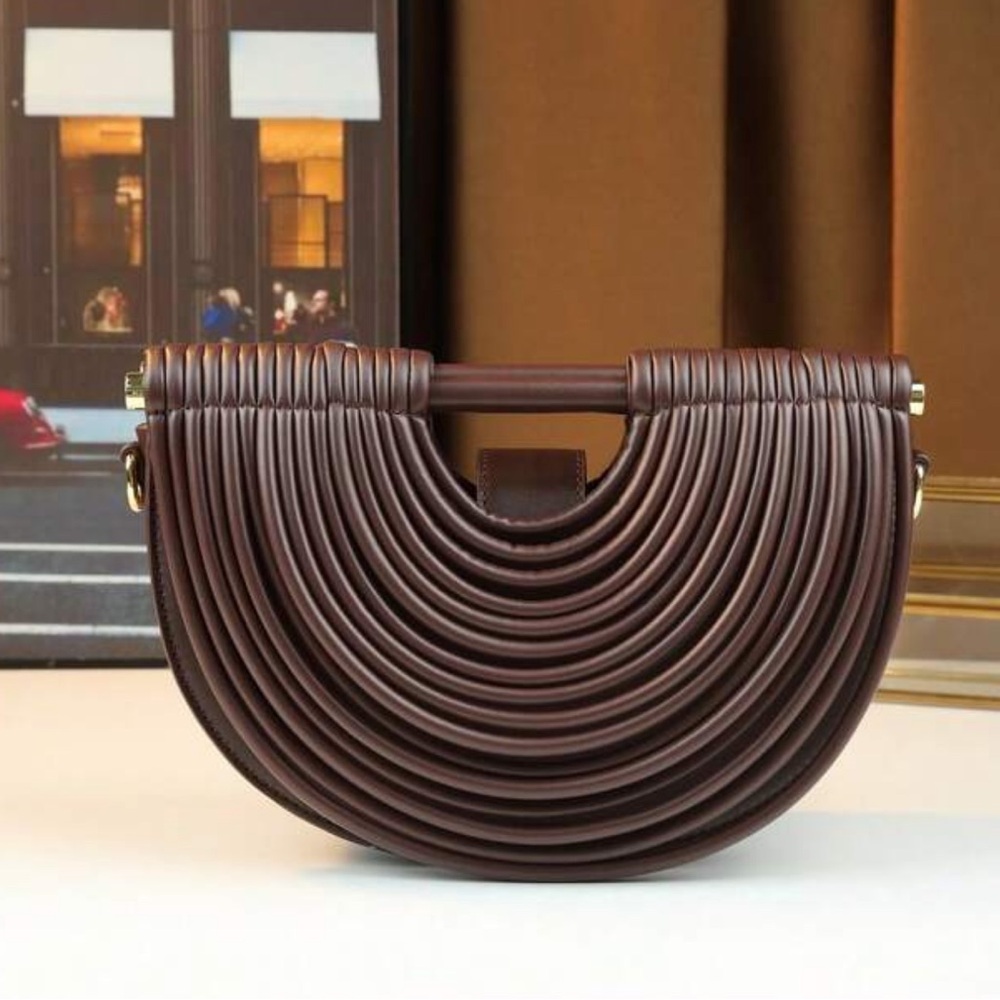 Elegant Vegan Leeather Brown Women's Bag
